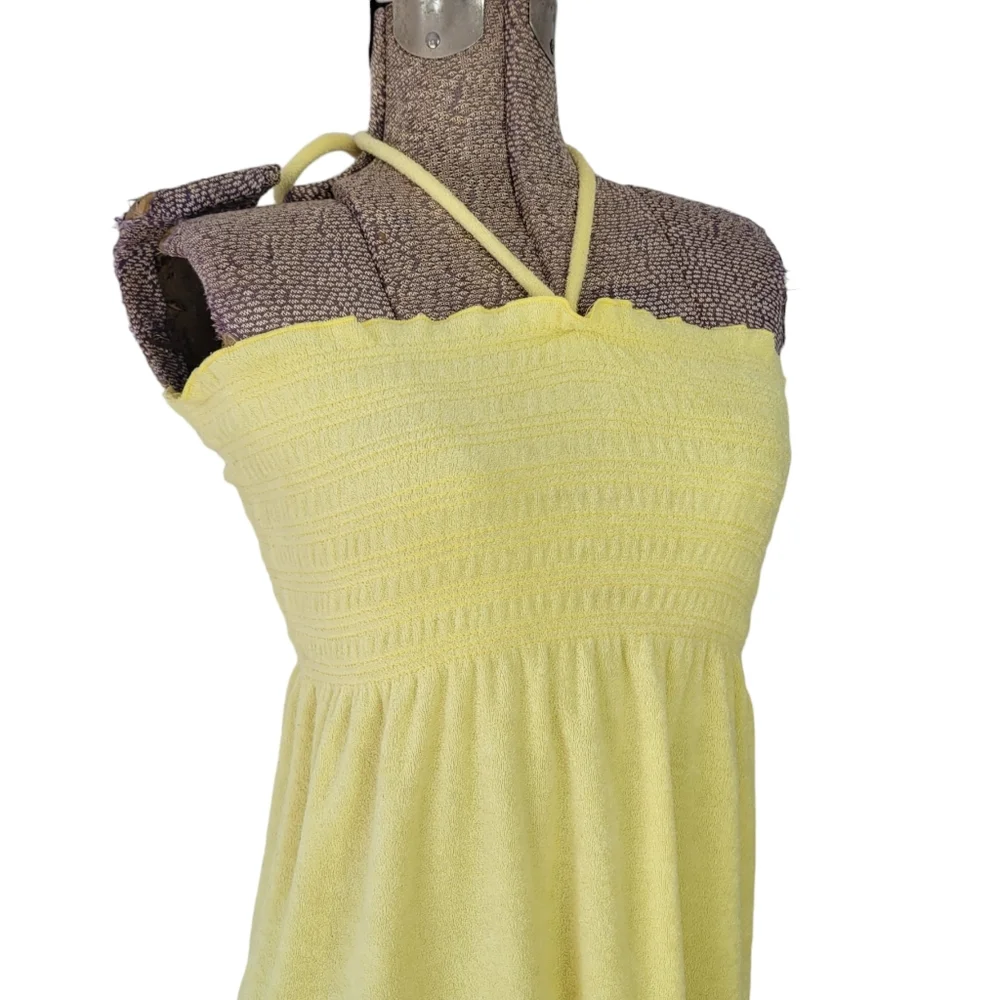 Jordan Taylor Beachwear yellow terrycloth swimsuit cover-up dress small - Picture 2 of 12